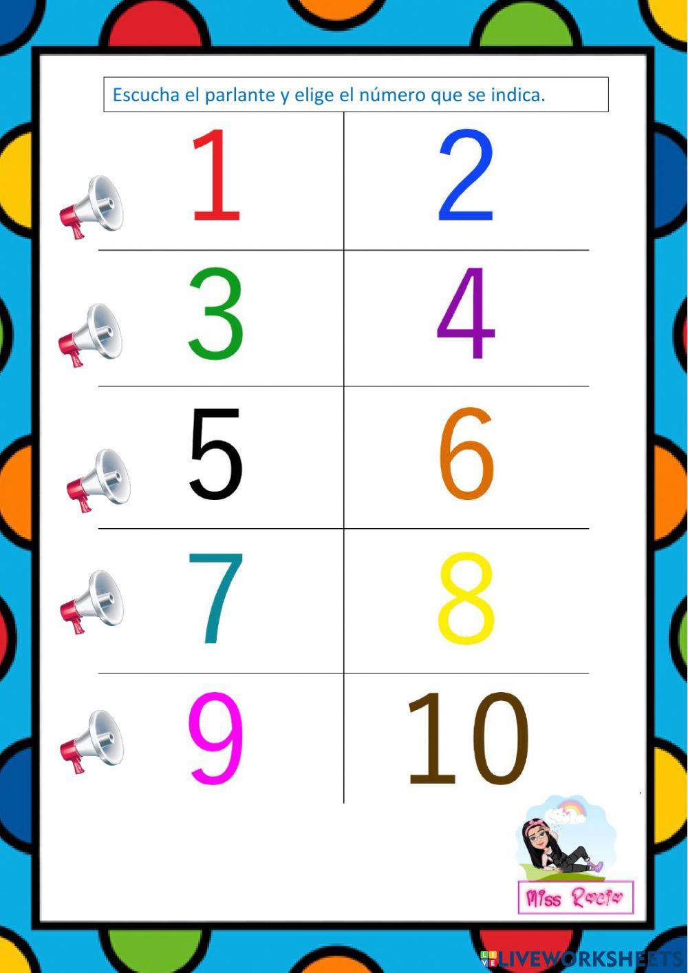 Los números del 0 al 10