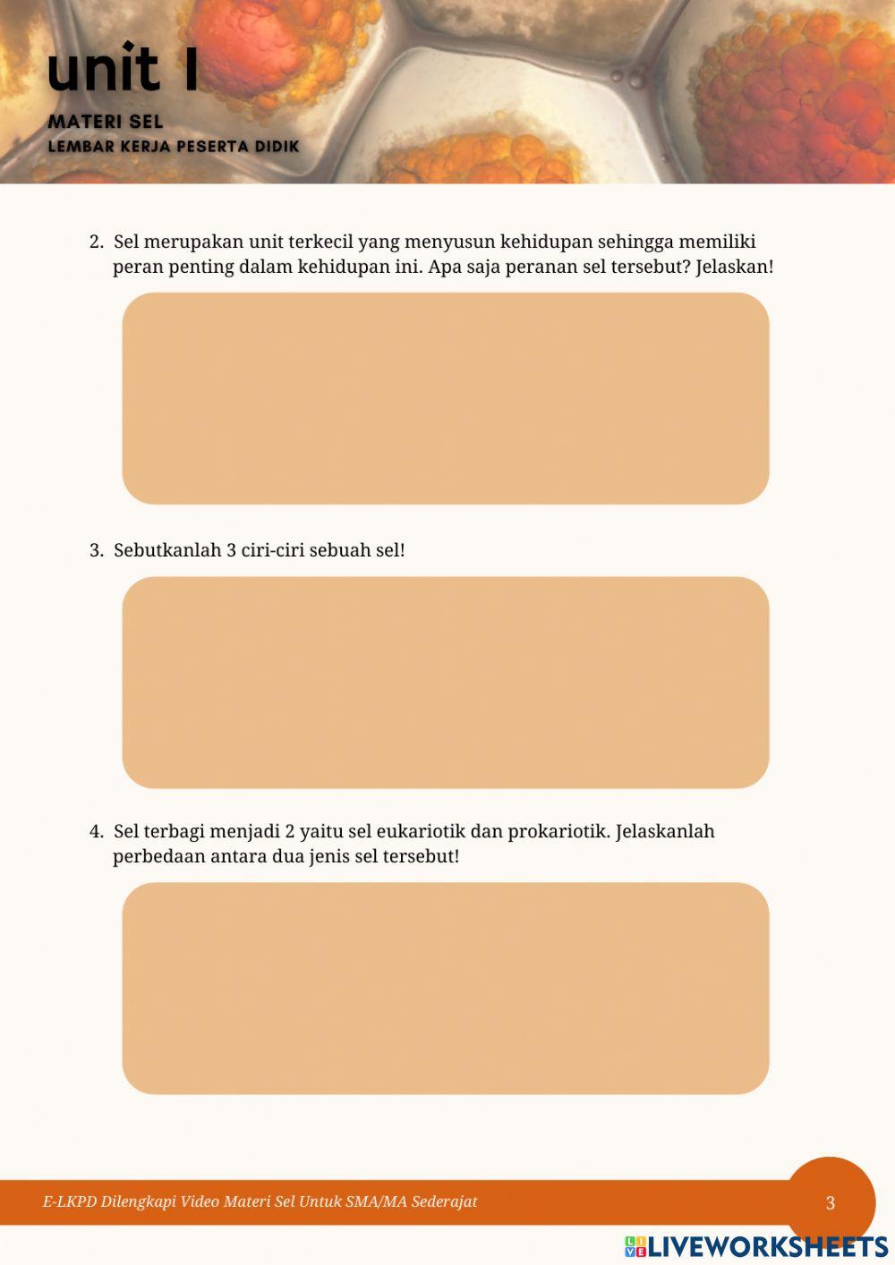 E-LKPD Materi Sel Unit 1