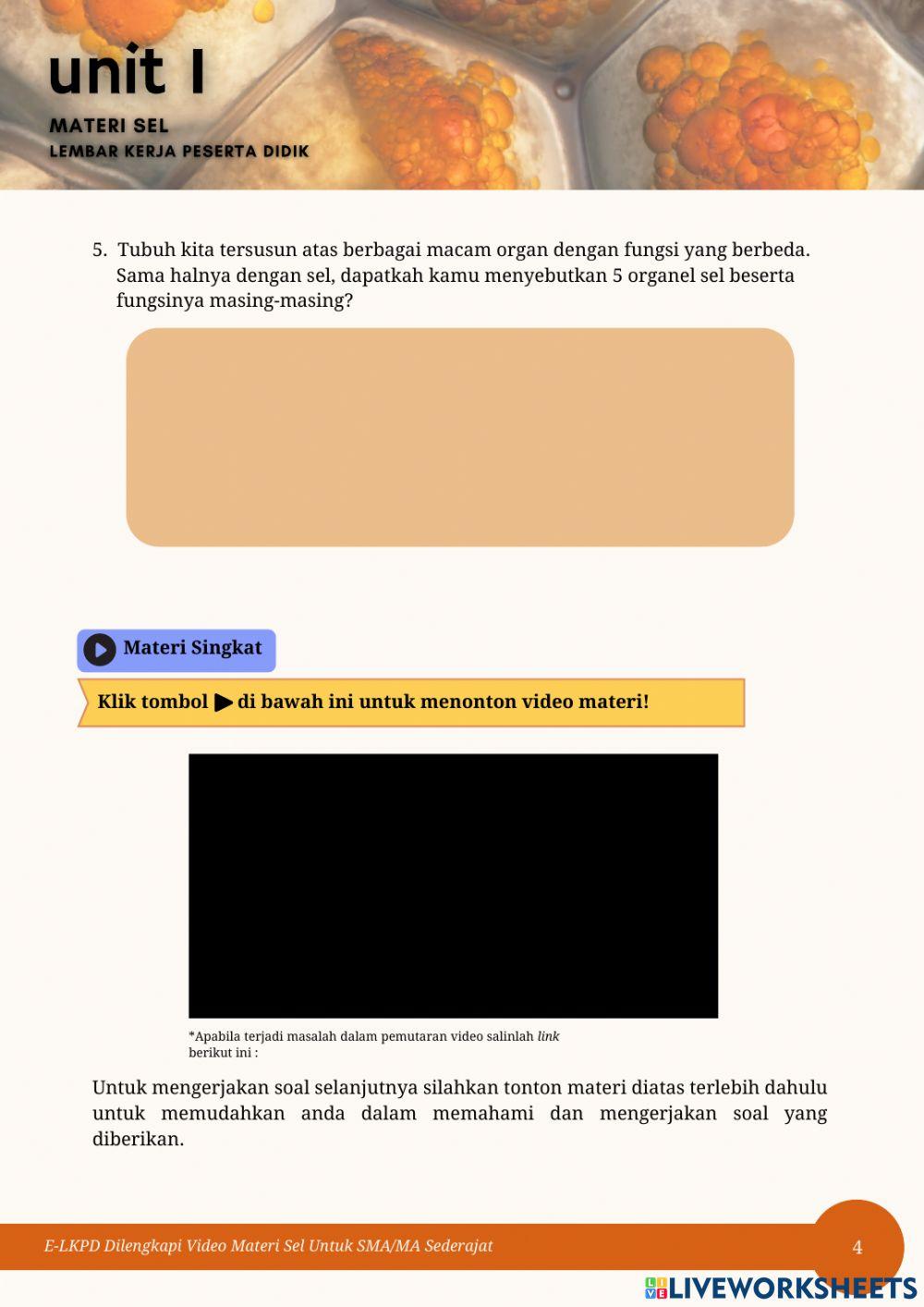 E-LKPD Materi Sel Unit 1