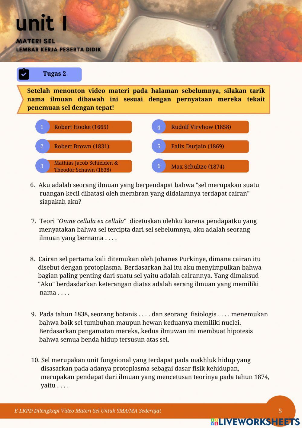 E-LKPD Materi Sel Unit 1