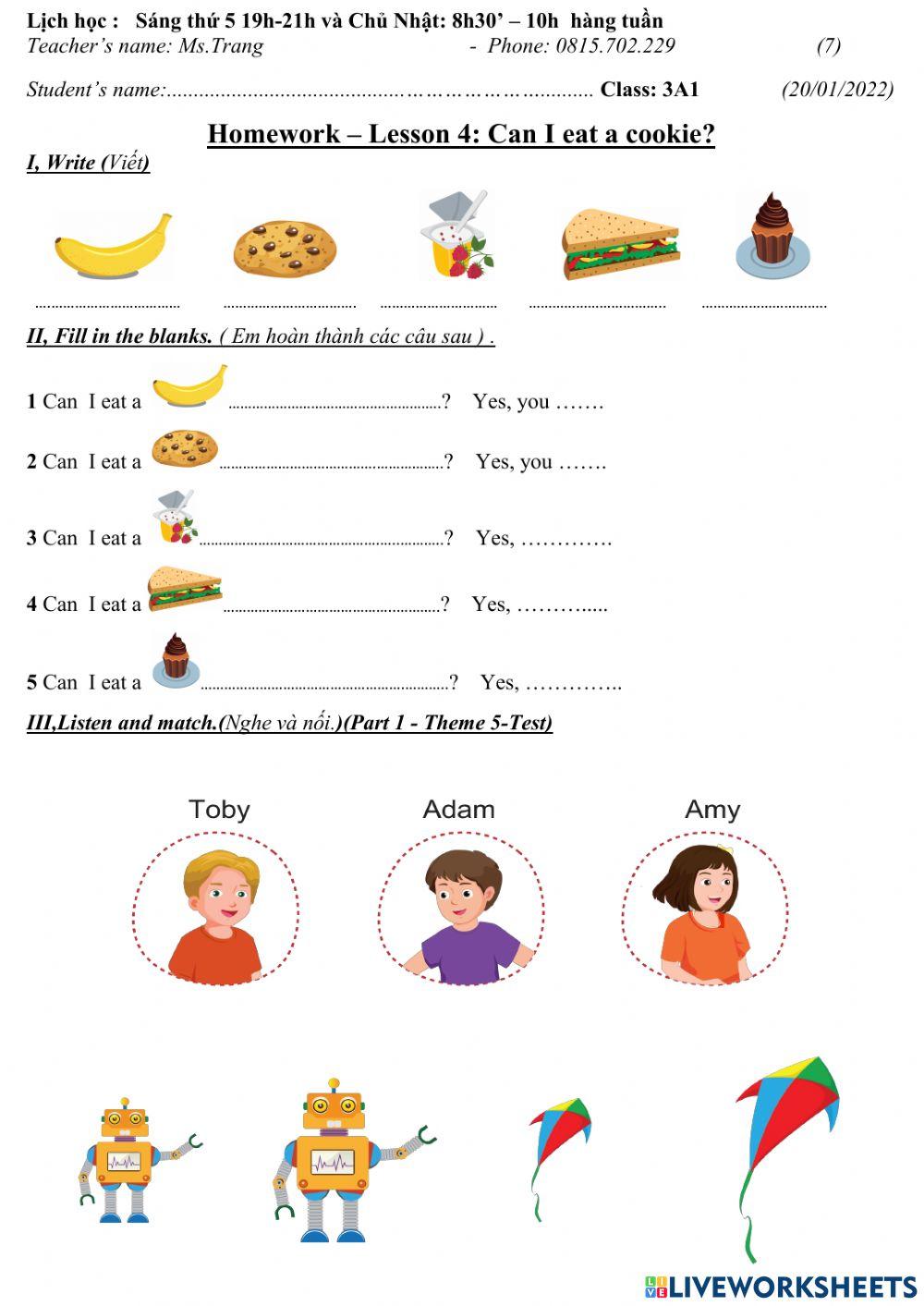 3A1-Lesson 4- Can I eat a cookie?