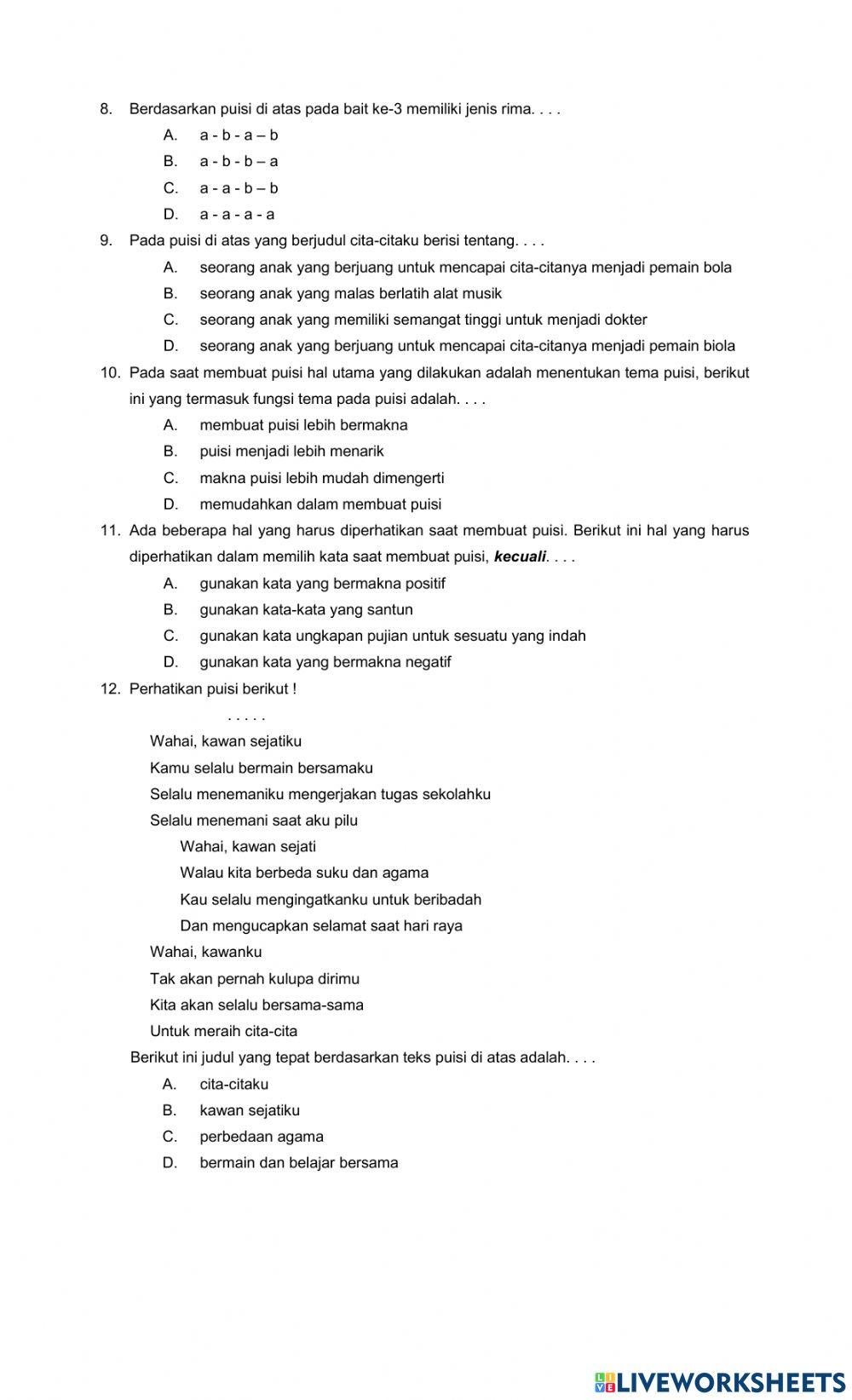 Penilian harian tema 6