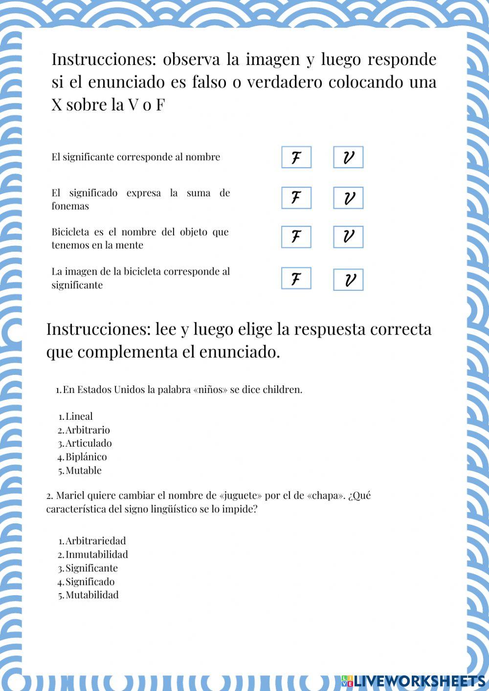 Signos lingüísticos y niveles del lenguaje