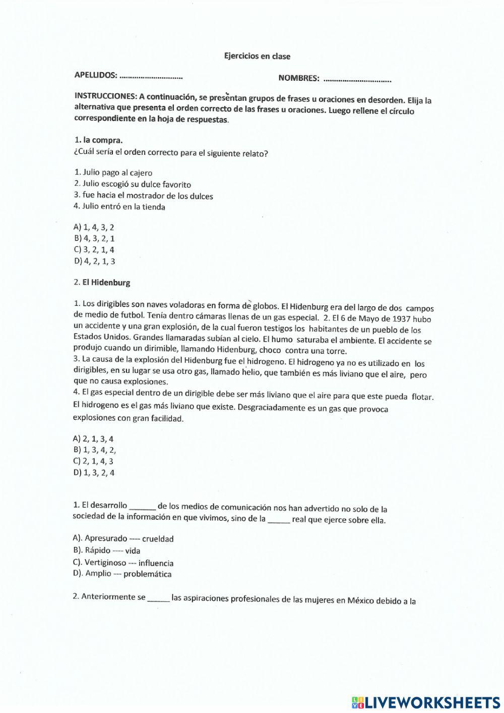 Ejercicios razonamiento