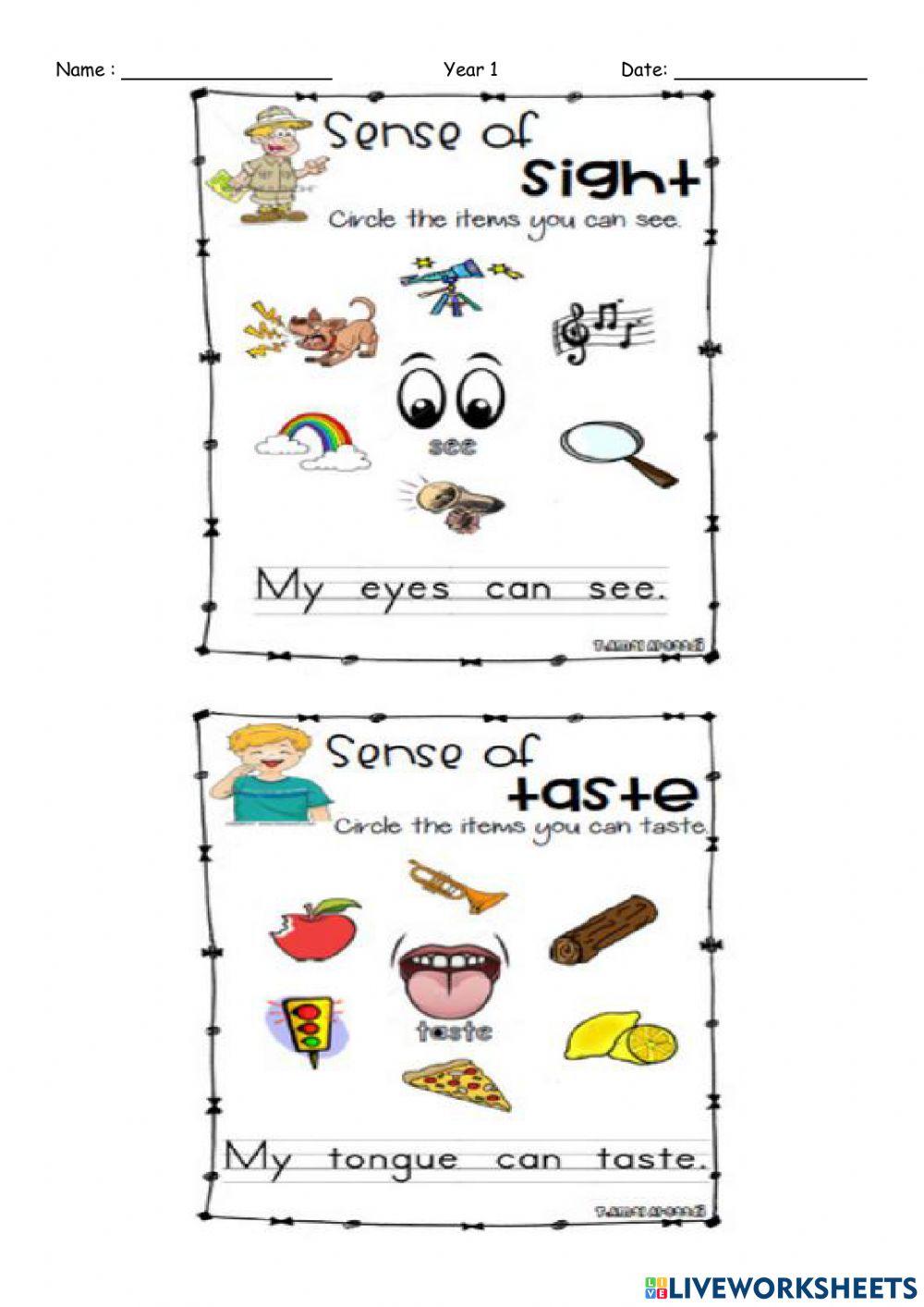 Body parts and its 5 senses