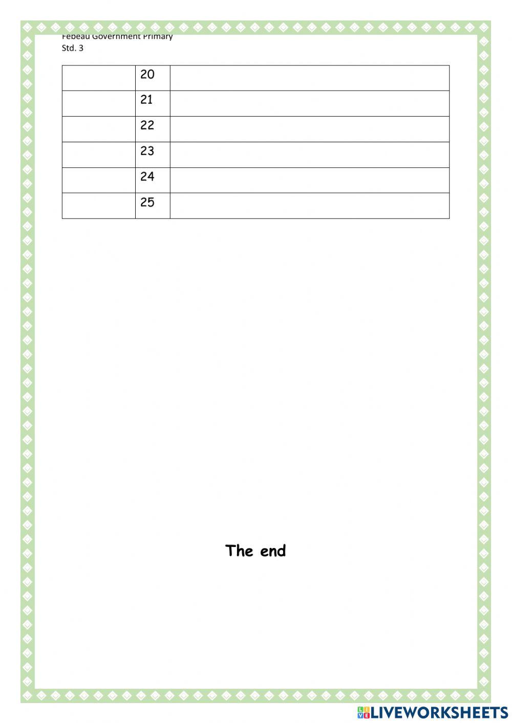 Mid Term Sight Words Assessment