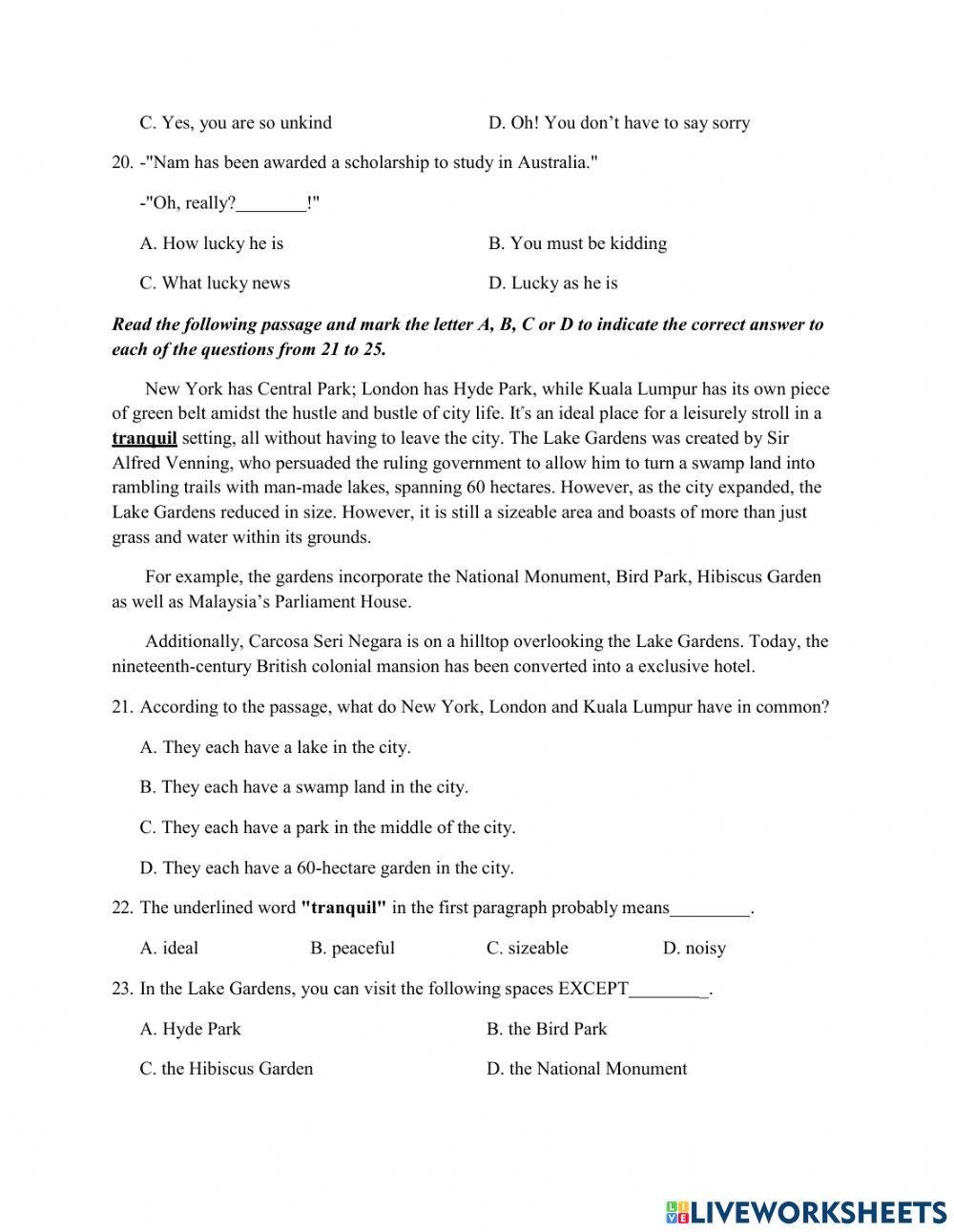 Thi lop 10 - PRACTICE TEST 2