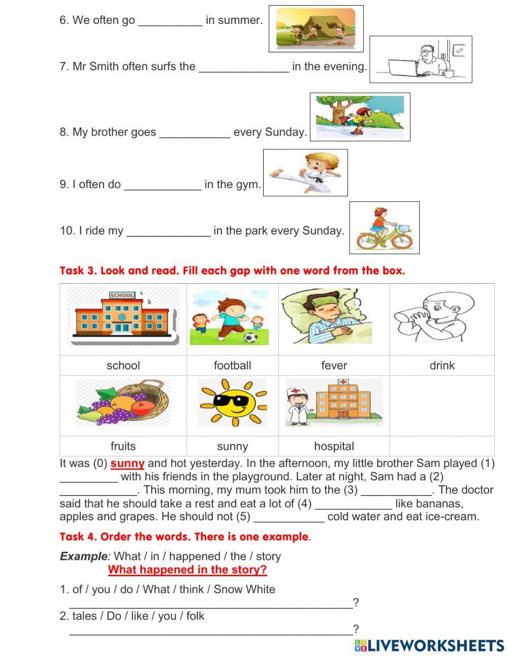 Bài ôn tập giữa kì 2 môn tiếng anh lớp 5