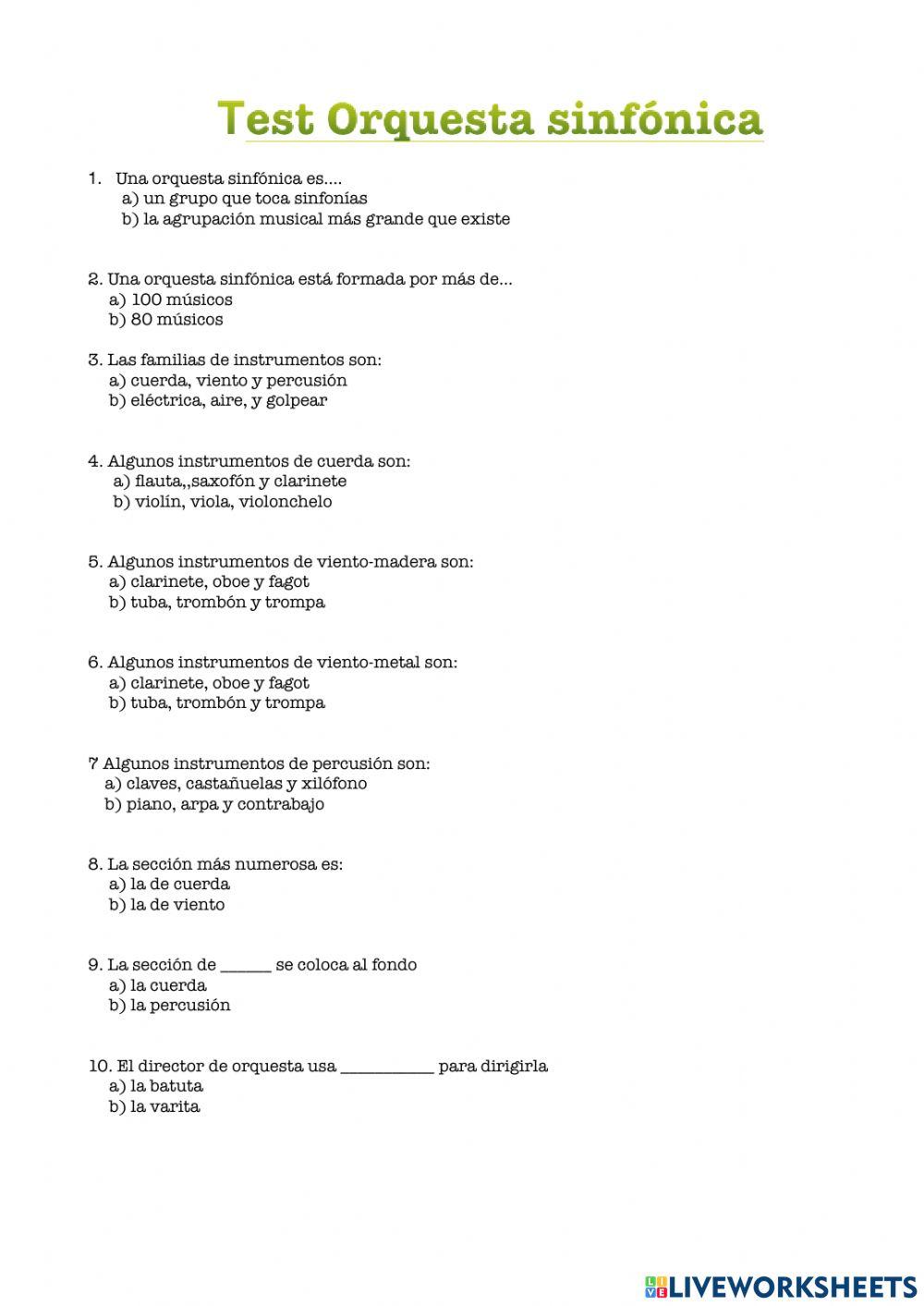 Test orquesta sinfónica