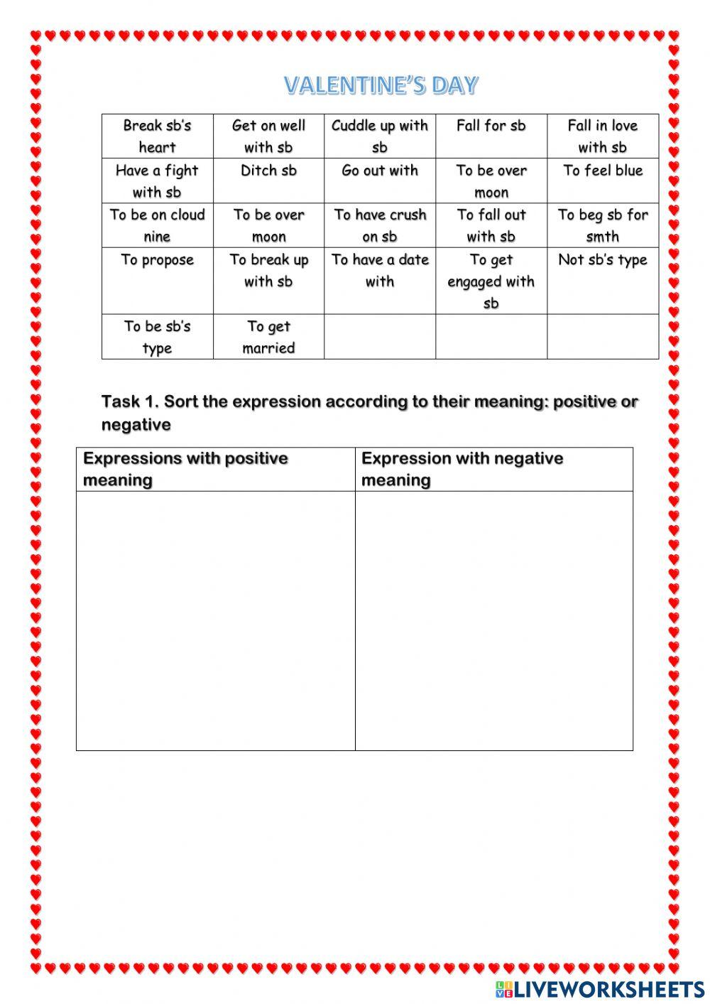 Valentine's Day expressions and idioms