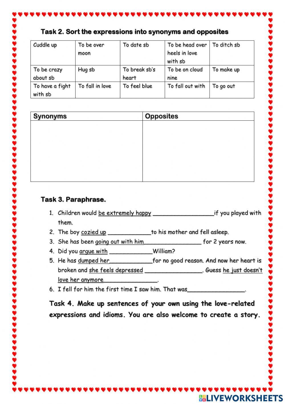 Valentine's Day expressions and idioms