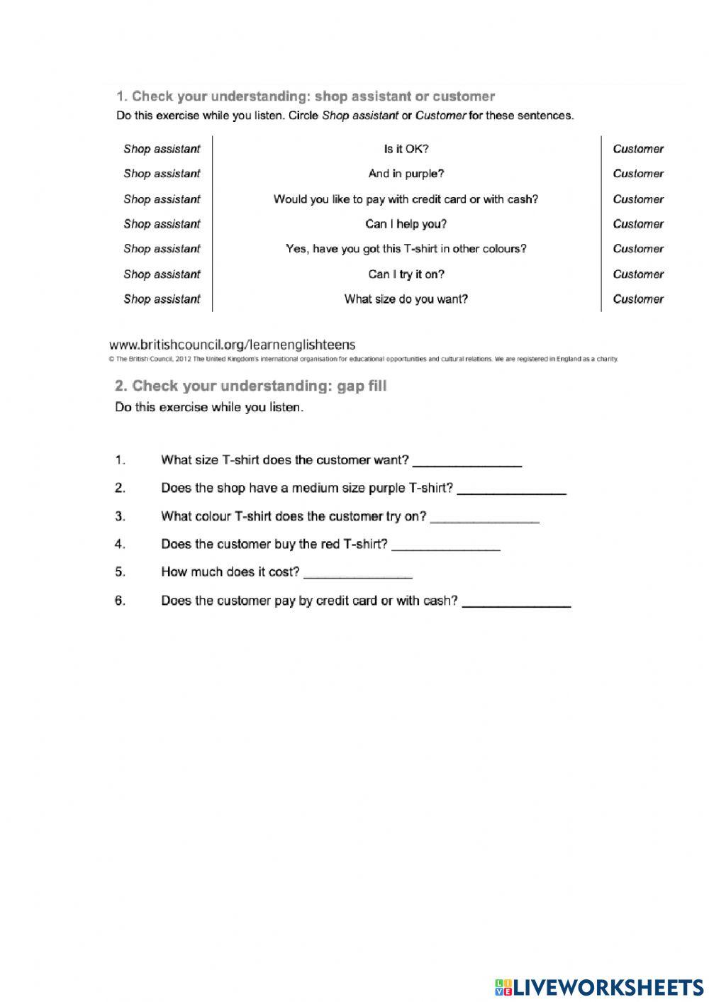 Clothes - conversation practice