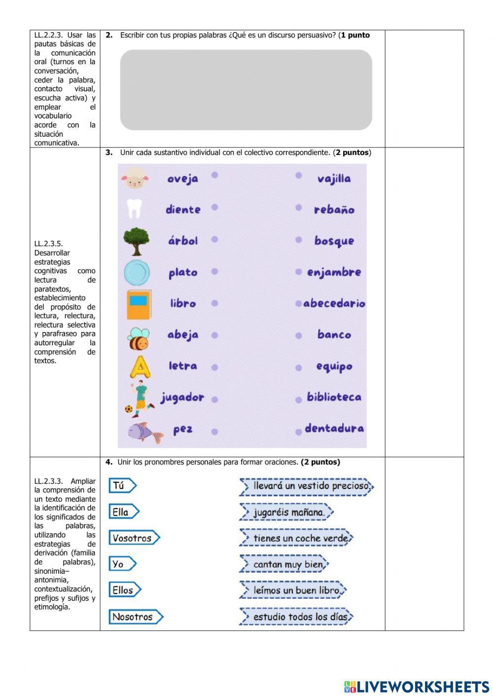 Evaluación de Lengua y Literatura del Tercer Parcial del Segundo Quimestre