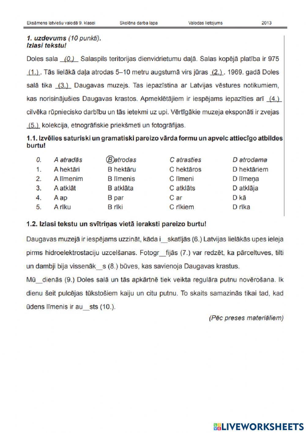 2013.g. 9.kl. ekss. val.lietojums LAT2
