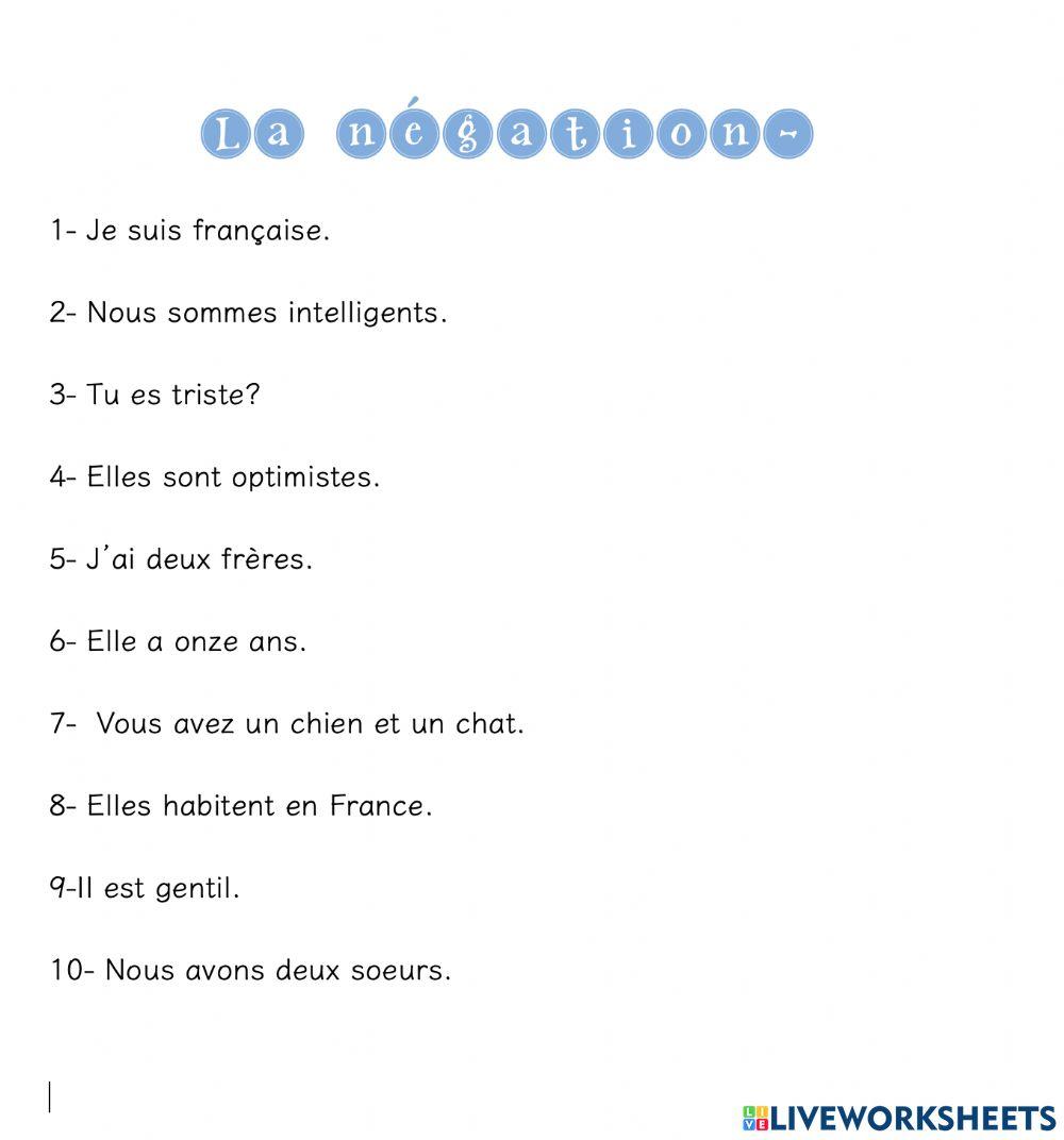 French negation practice