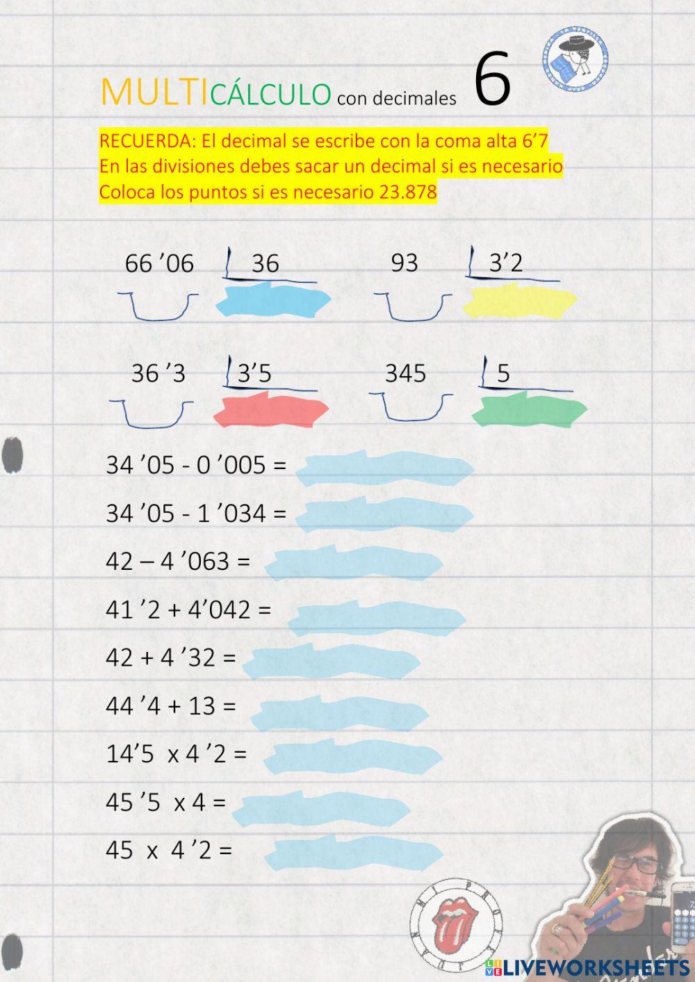 Multicálculo con decimales 6