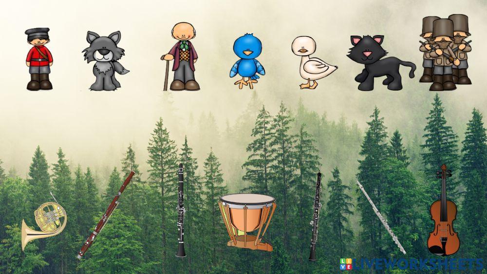 Peter und der Wolf - Figuren und Instrumente