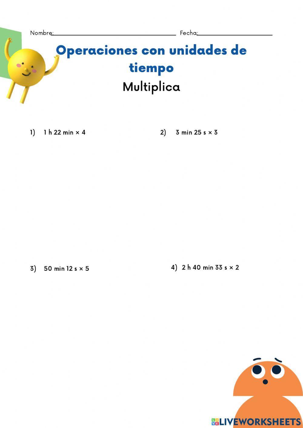 Operaciones con horas, minutos y segundos