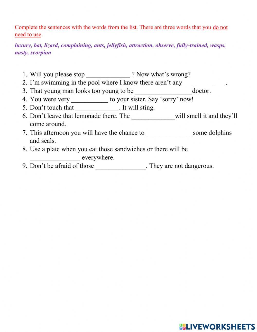 Cosmic kids 3 Unit 5 Vocabulary