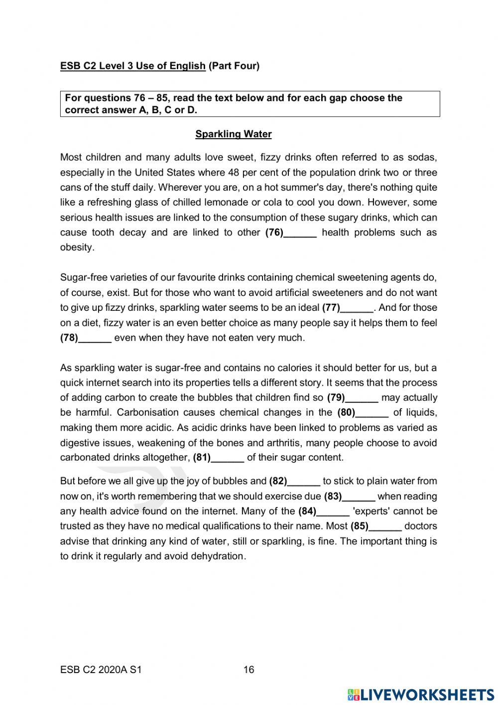 ESB C2 USE OF ENGLISH 2020A