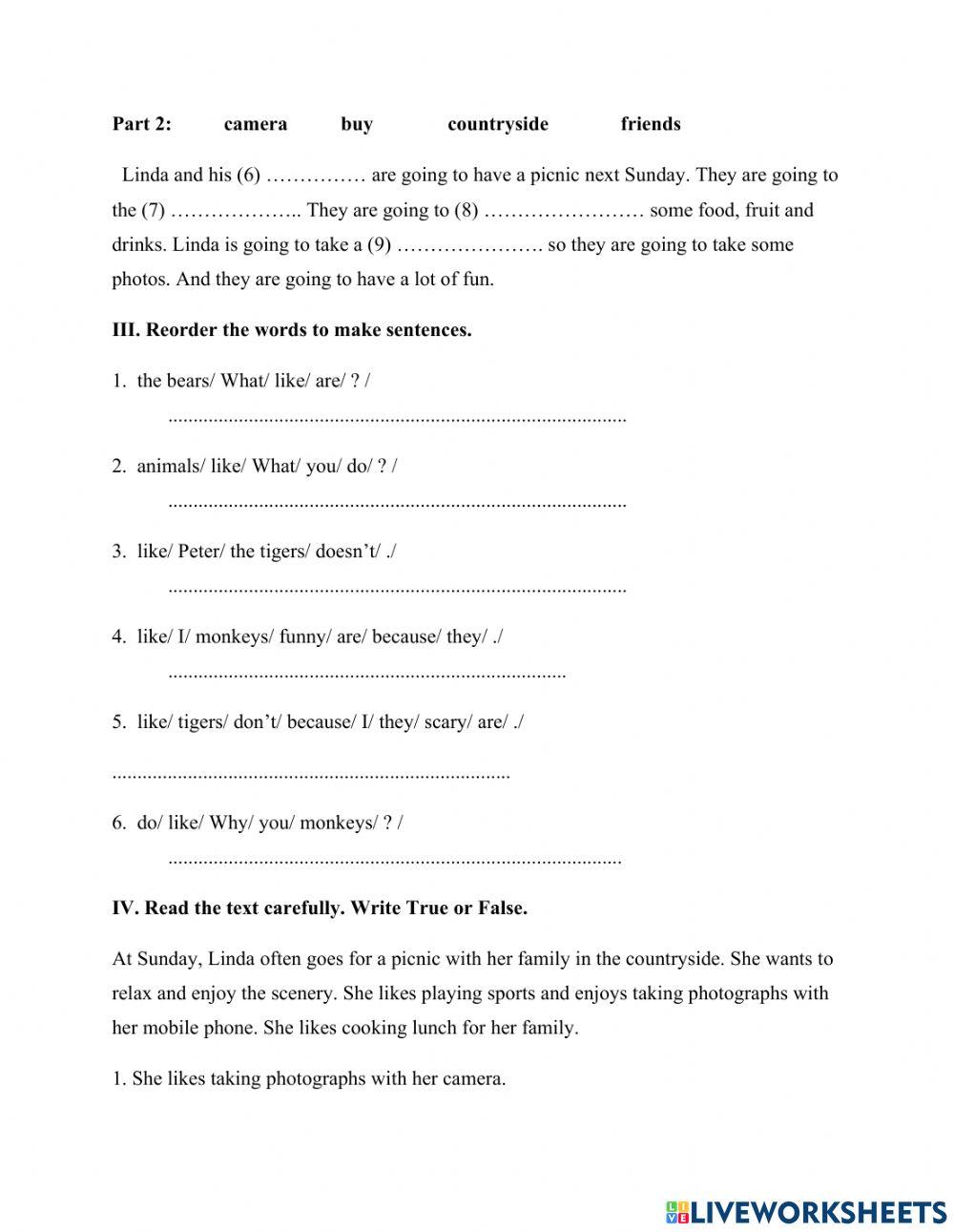 Reading and Writing Test Unit 15 - Unit 20