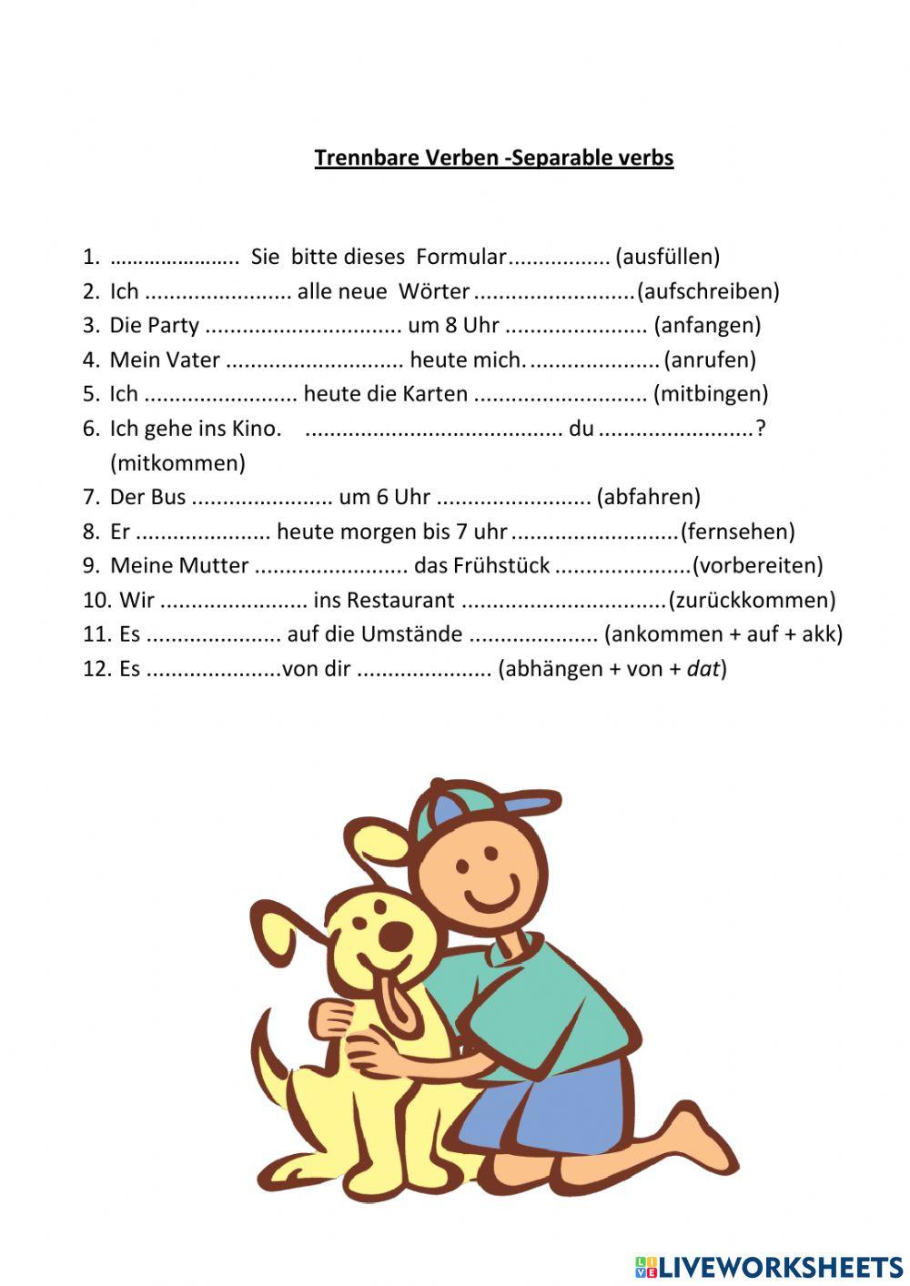 Trennbare Verben Trennbare Verben