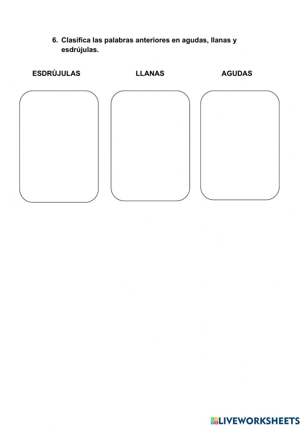 Agudas llanas y esdrújulas