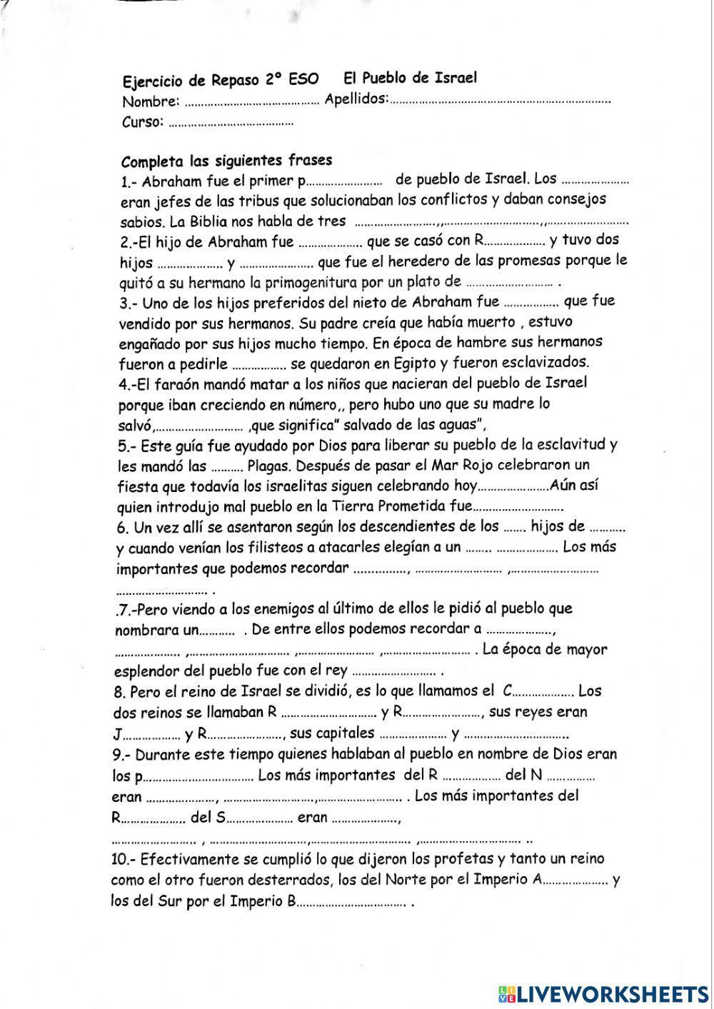 HIstoria del Pueblo de Israel