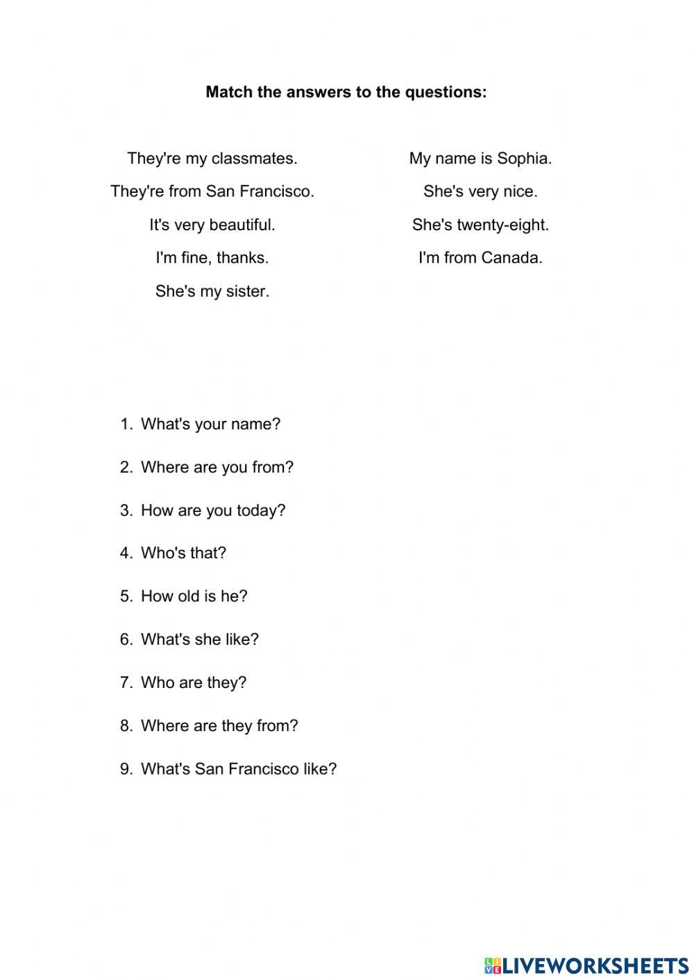 WH questions with BE