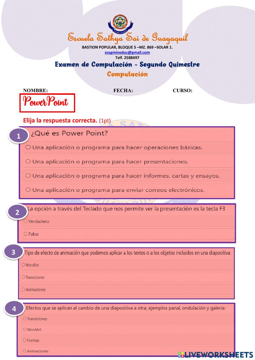 Examen de Computación 7mo