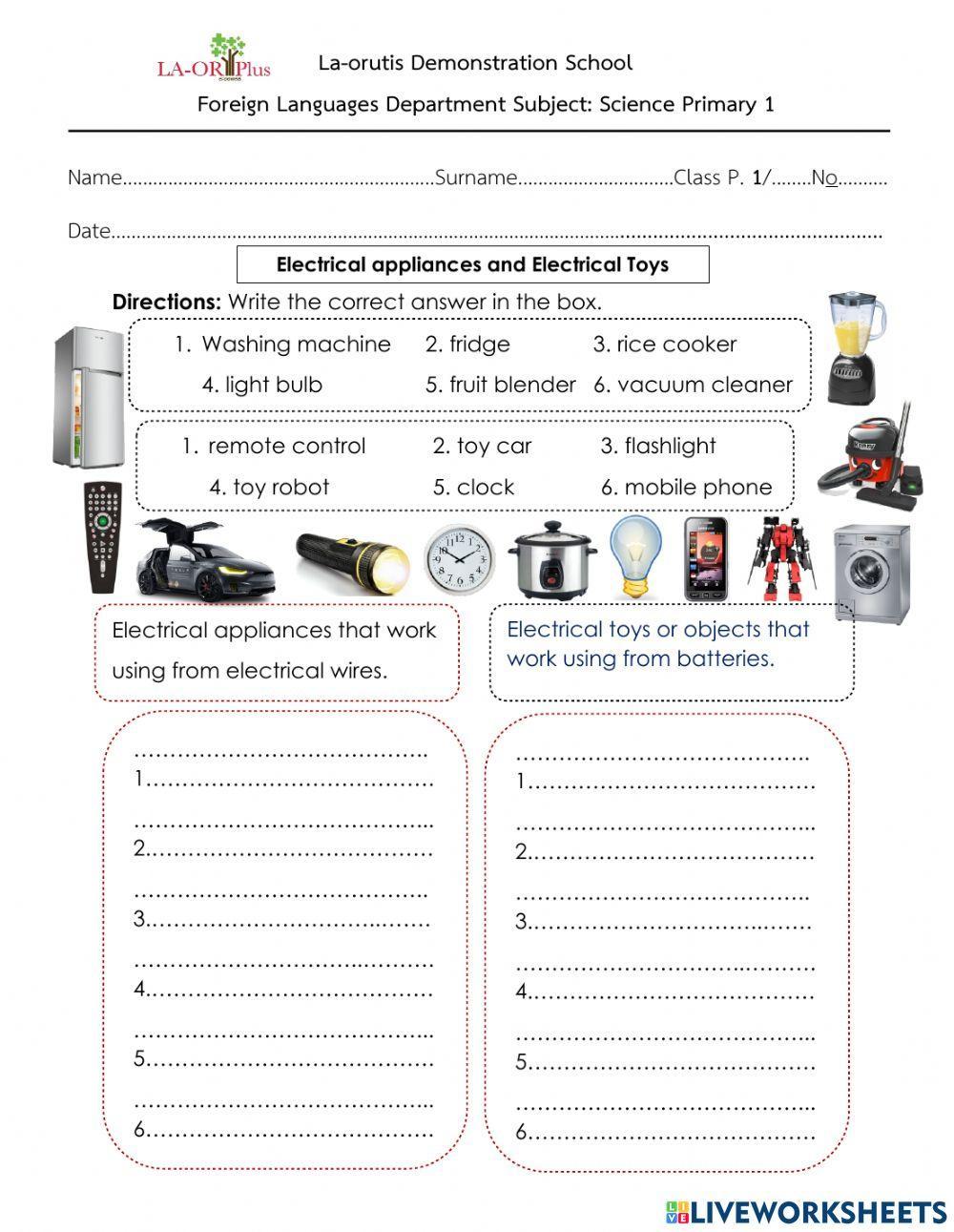 Electrical toys and appliances Electrical toys and appliances