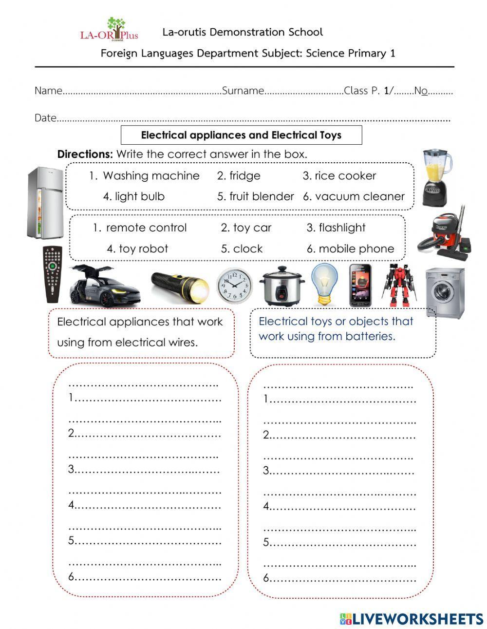 Electrical toys and appliances