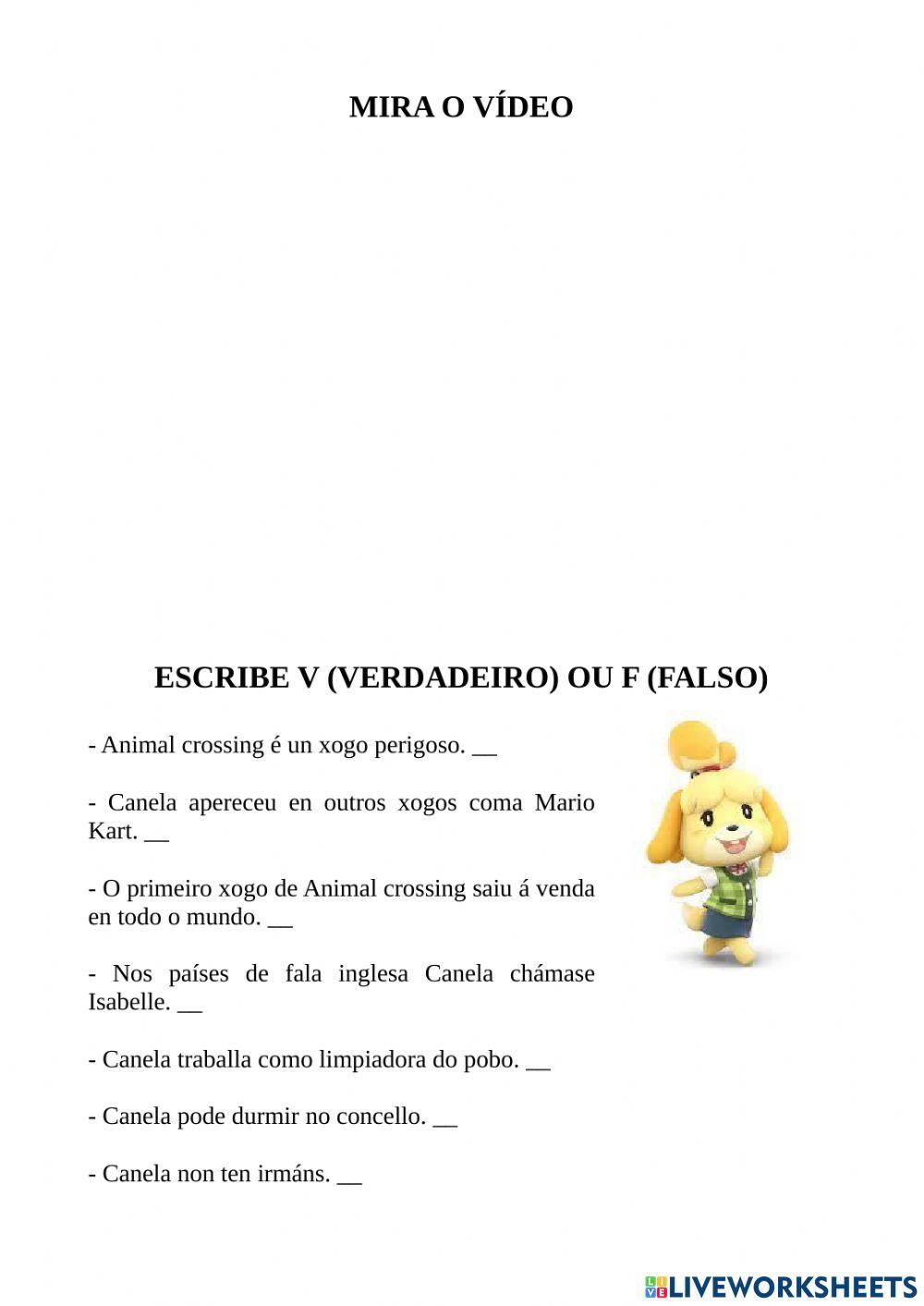 Vídeo comprension animal crossing Vídeo comprension animal crossing