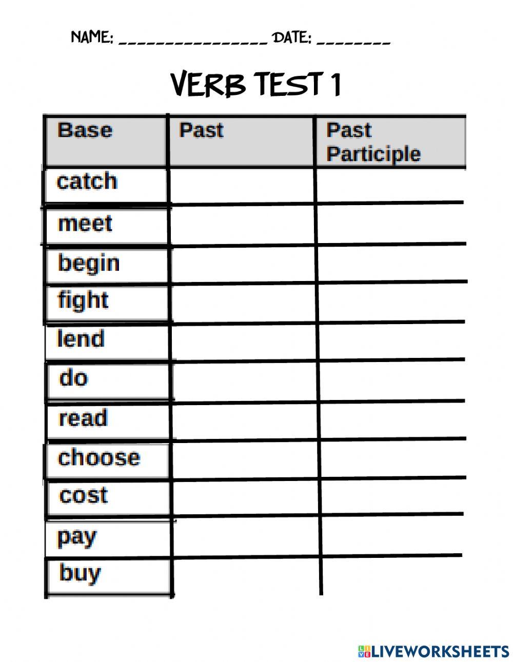 Irregular verbs 1