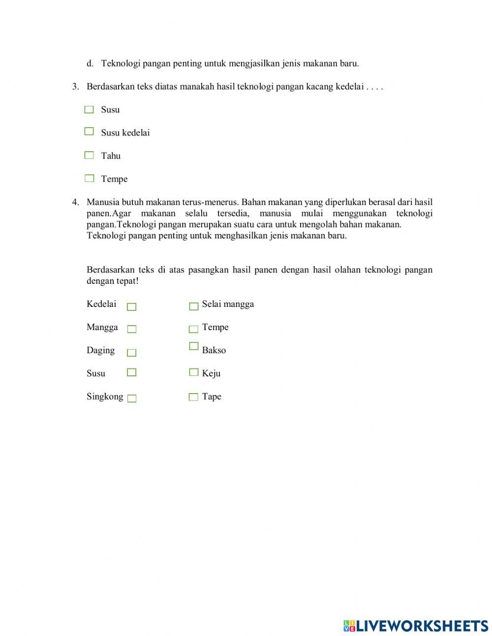 Soal penilaian harian
