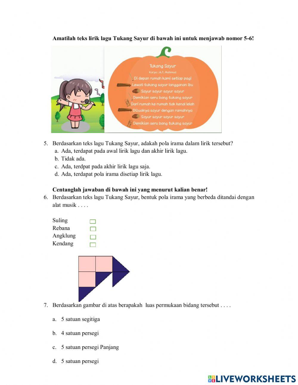 Soal penilaian harian