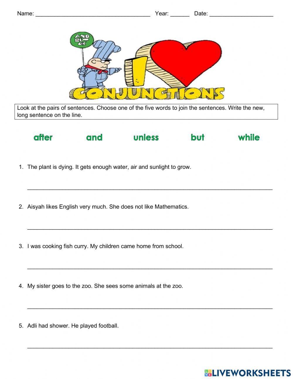 Conjunction 15Feb2022 online exercise for | Live Worksheets