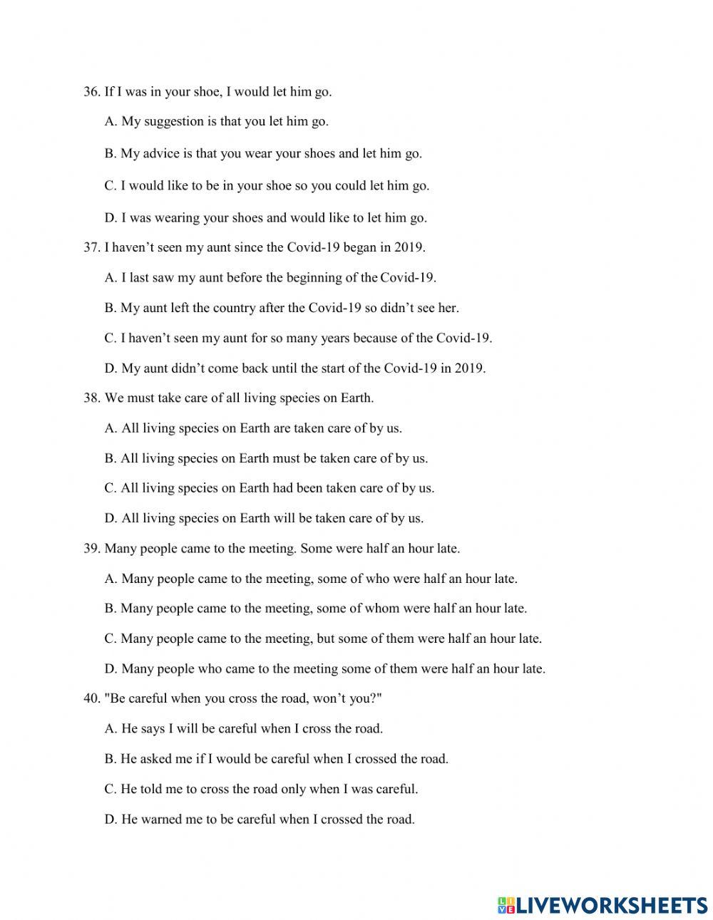 Thi lop 10 - PRACTICE TEST 1