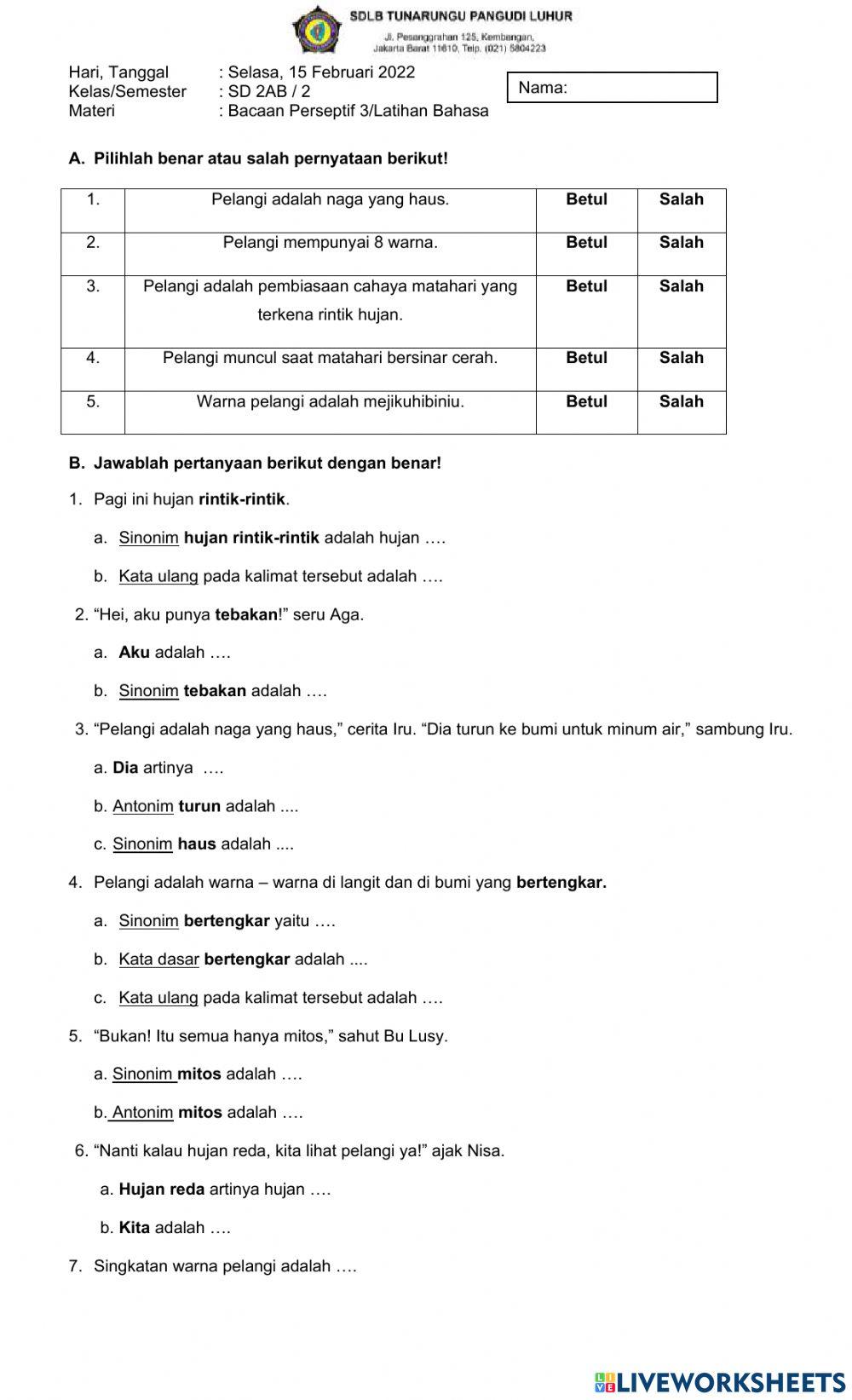 Latihan bahasa