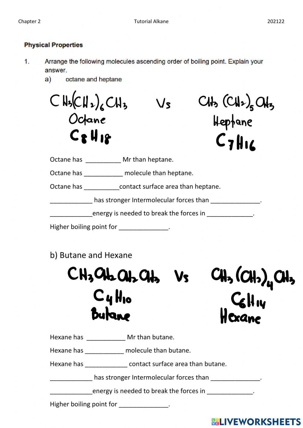 Tutorial BP of alkane