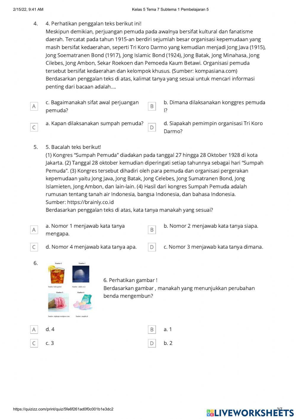 Kelas 5 Tema 7 Subtema 1 Pembelajaran 5