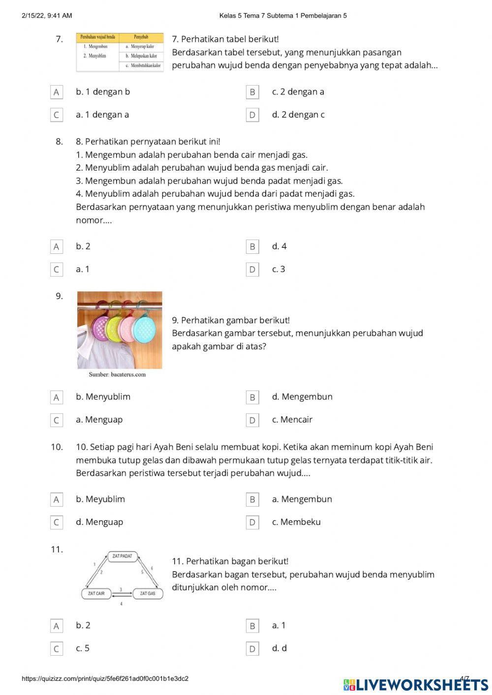 Kelas 5 Tema 7 Subtema 1 Pembelajaran 5