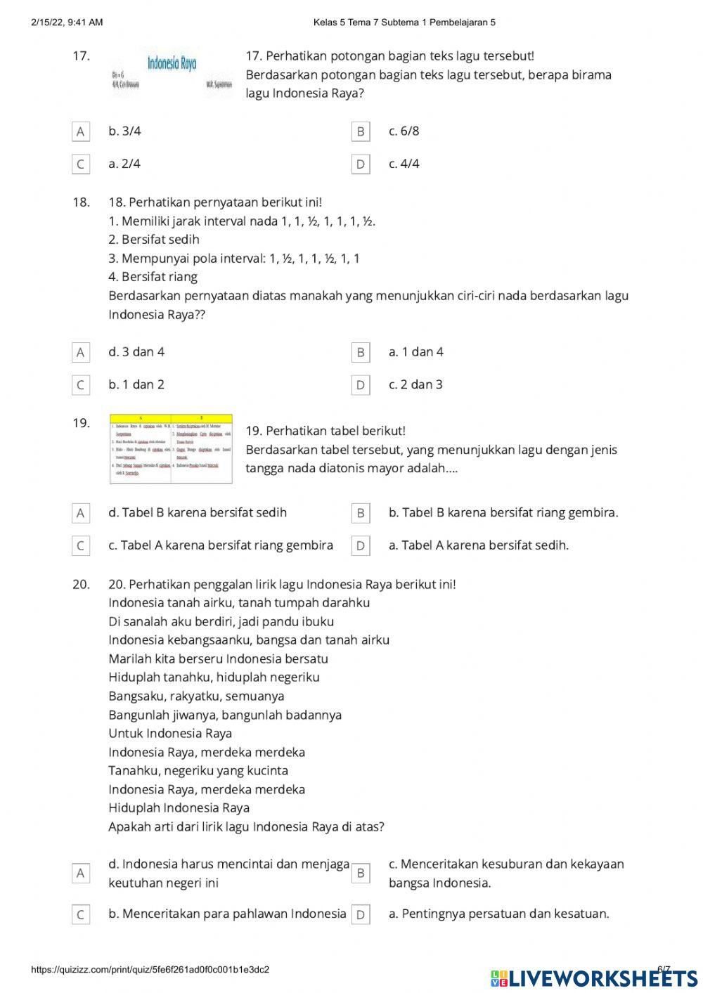 Kelas 5 Tema 7 Subtema 1 Pembelajaran 5