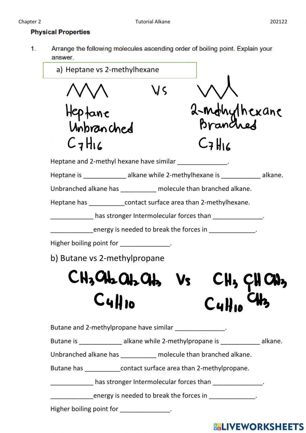 Tuto boiling point of alkane part b Tuto boiling point of alkane part b