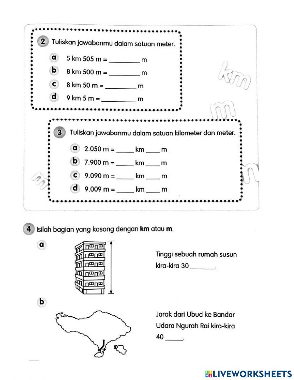 Mengukur Panjang Benda dengan Satuan Kilometer & Meter