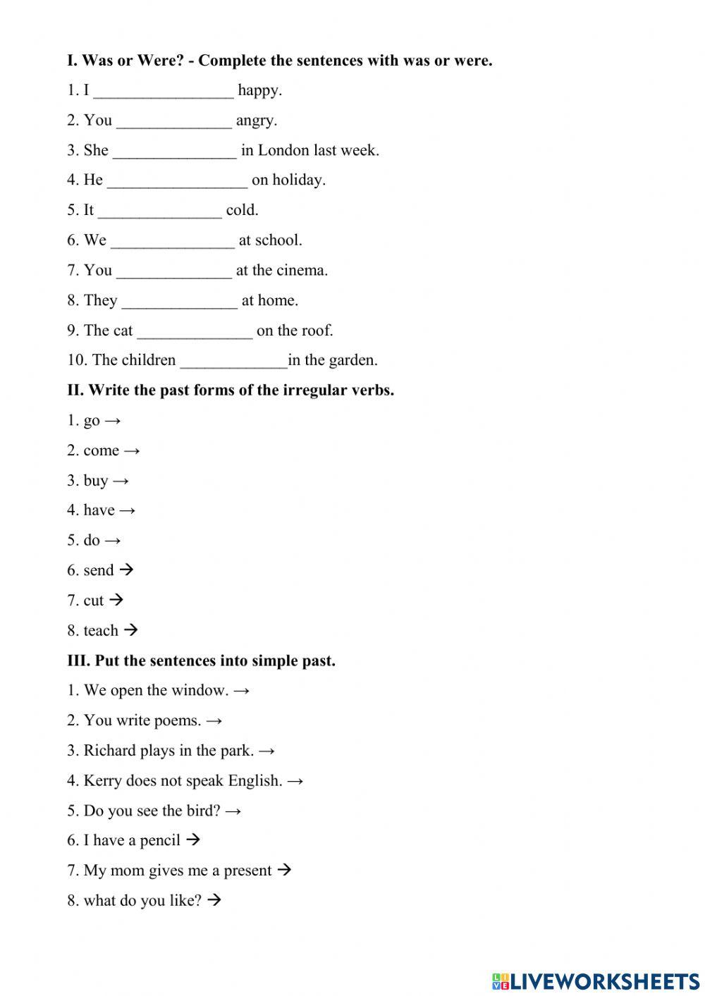 The past simple tense