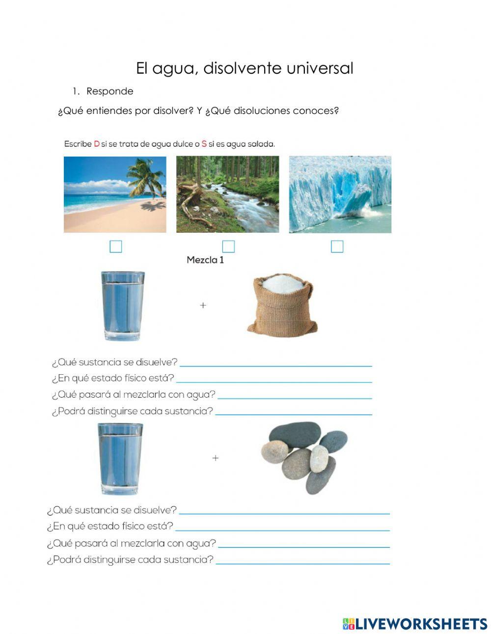 El agua, como disolvente