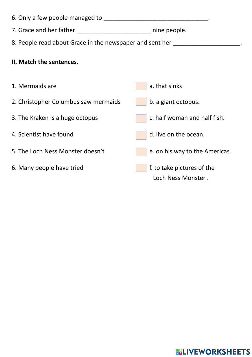 ReadingTest : Mystery at Sea