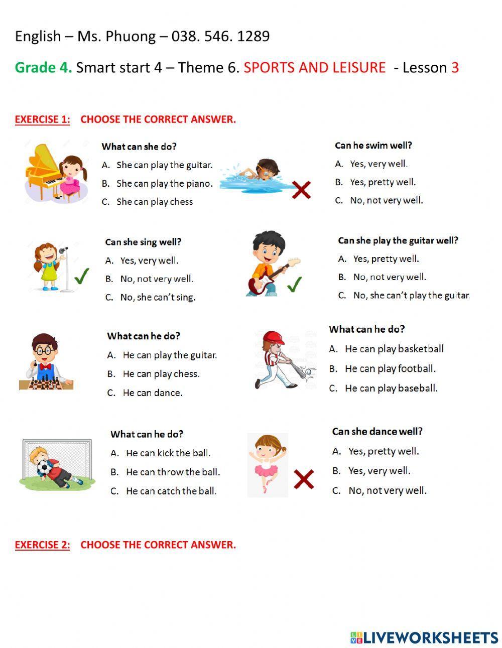 Theme 6. Sports lesson 3