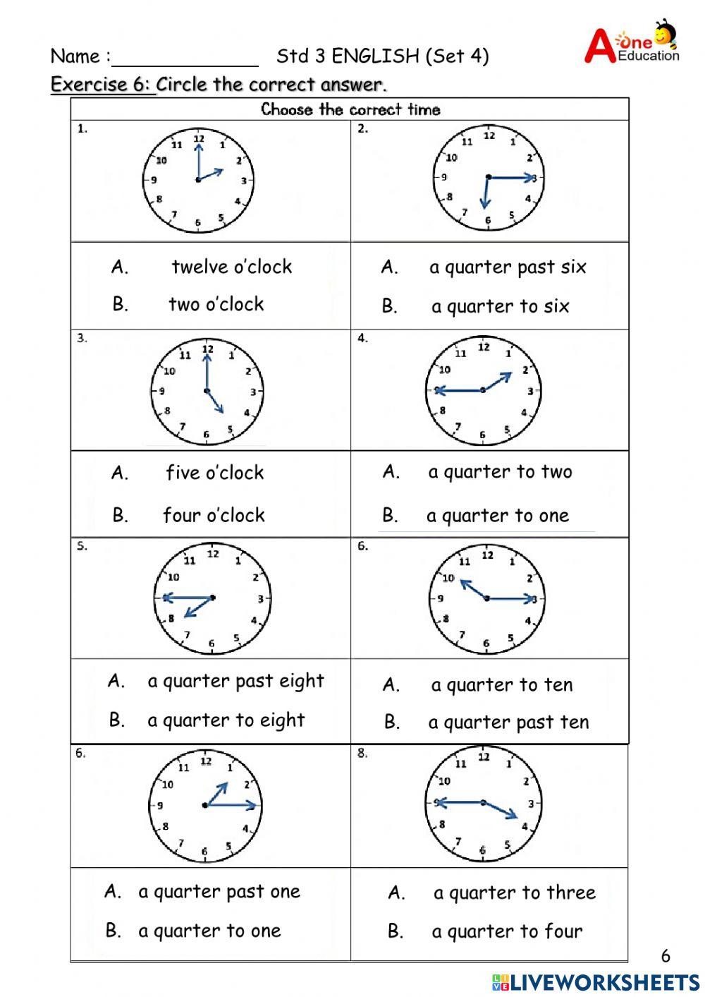 Std 3 ENG (March Set 4)